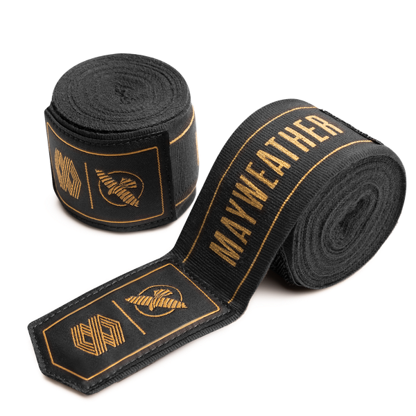 Hayabusa Mayweather Stretch Handwraps - Zwart/Goud - 4,5 meter