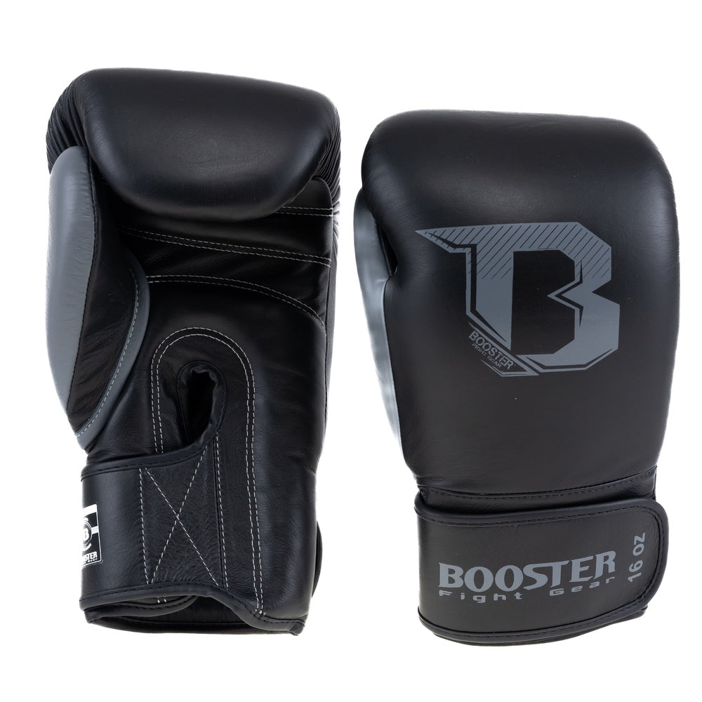 Booster Fight Gear - Rapid Strike Bokshandschoenen - Echt Leer - zwart/grijs