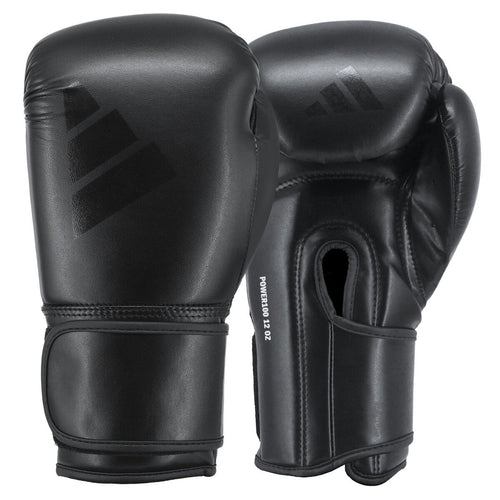 Adidas Power 100 Bokshandschoenen - Zwart/Zwart – voor- en handpalmzijde