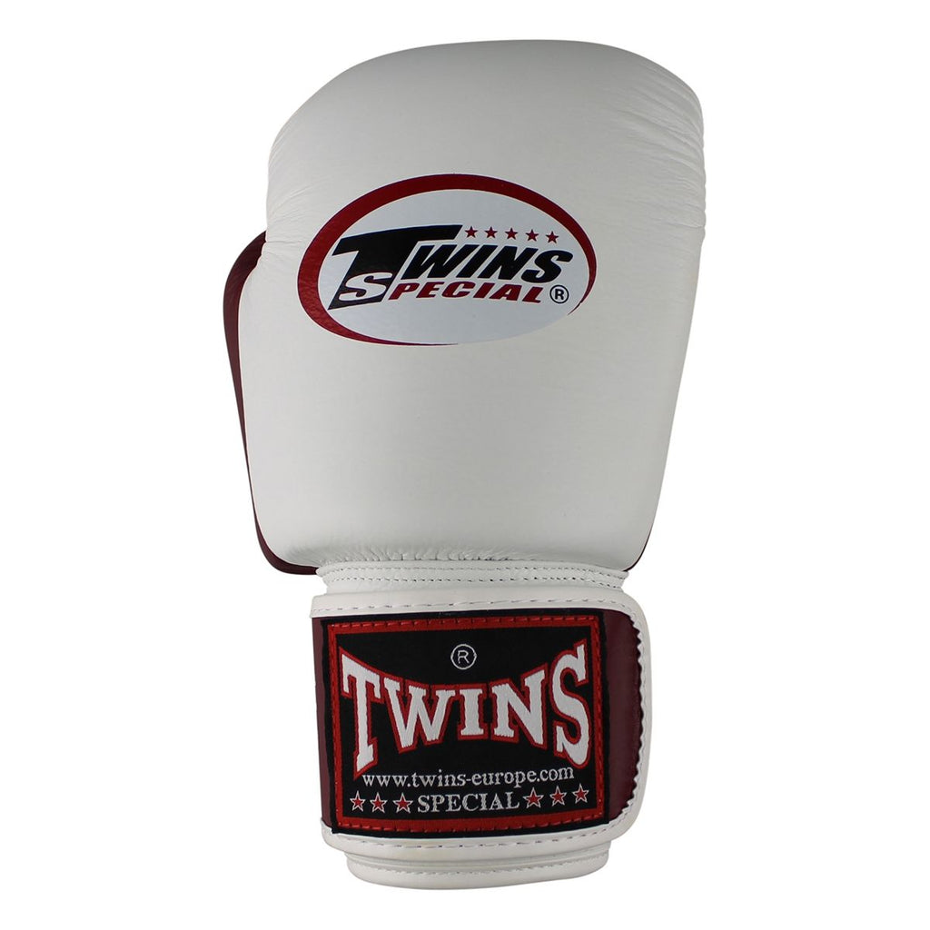 Twins Special BGVL 3 Bokshandschoenen - Echt Leer - Wit / wijnrood