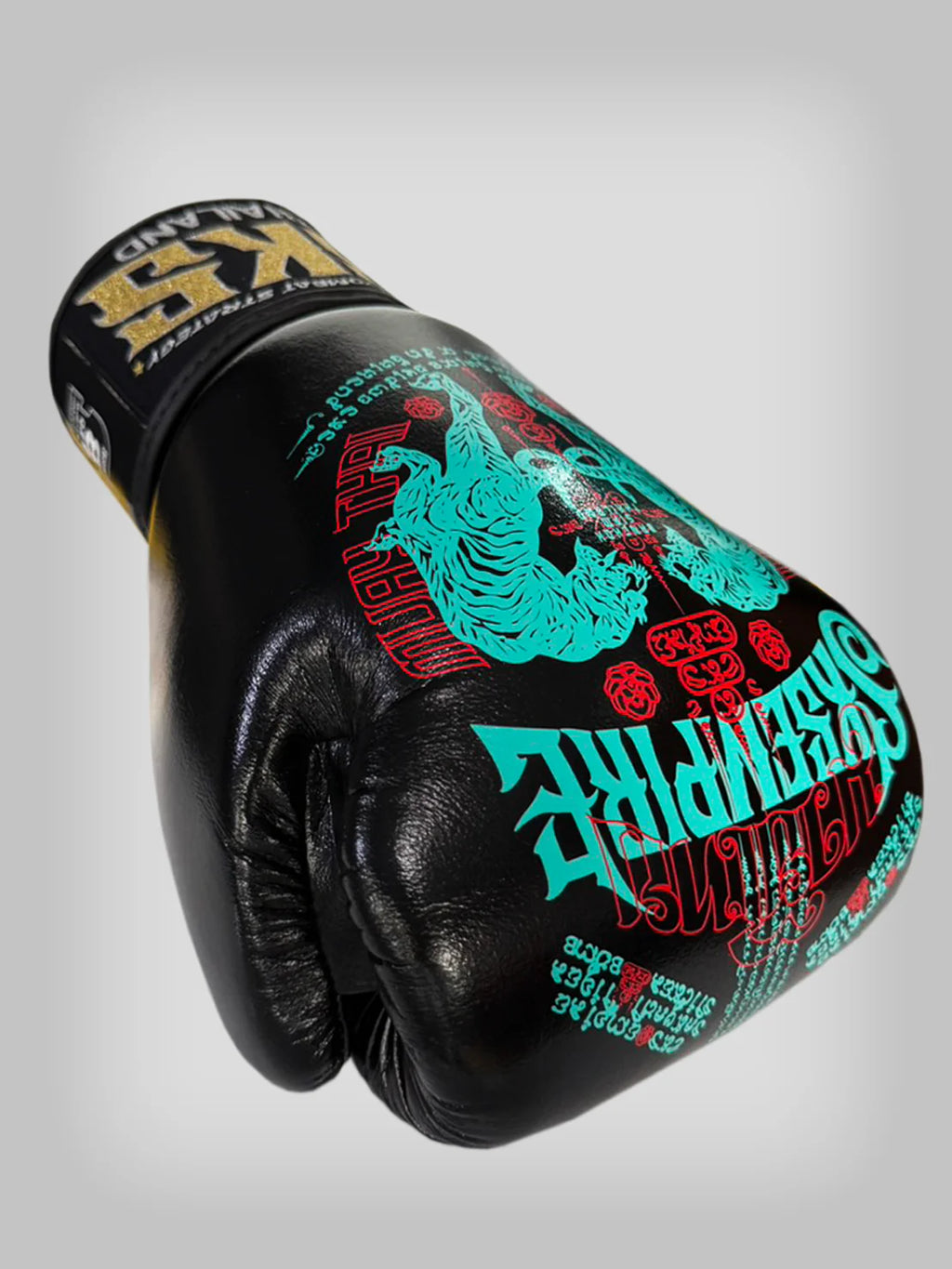 SKS Empire Bokshandschoenen - Sak Yant - Stickerbomb - Zwart / Blauw