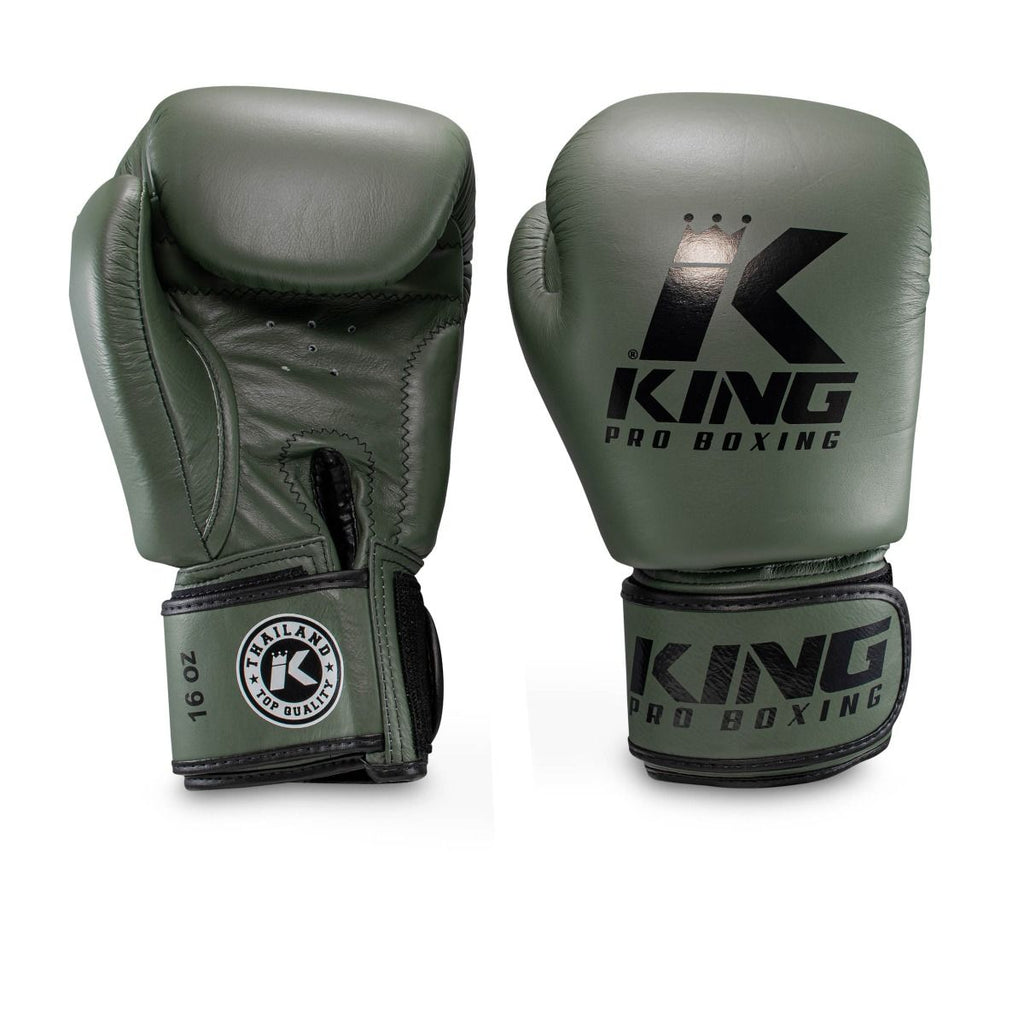 King Pro Boxing Bokshandschoenen - BGVL 3 - Olijfgroen