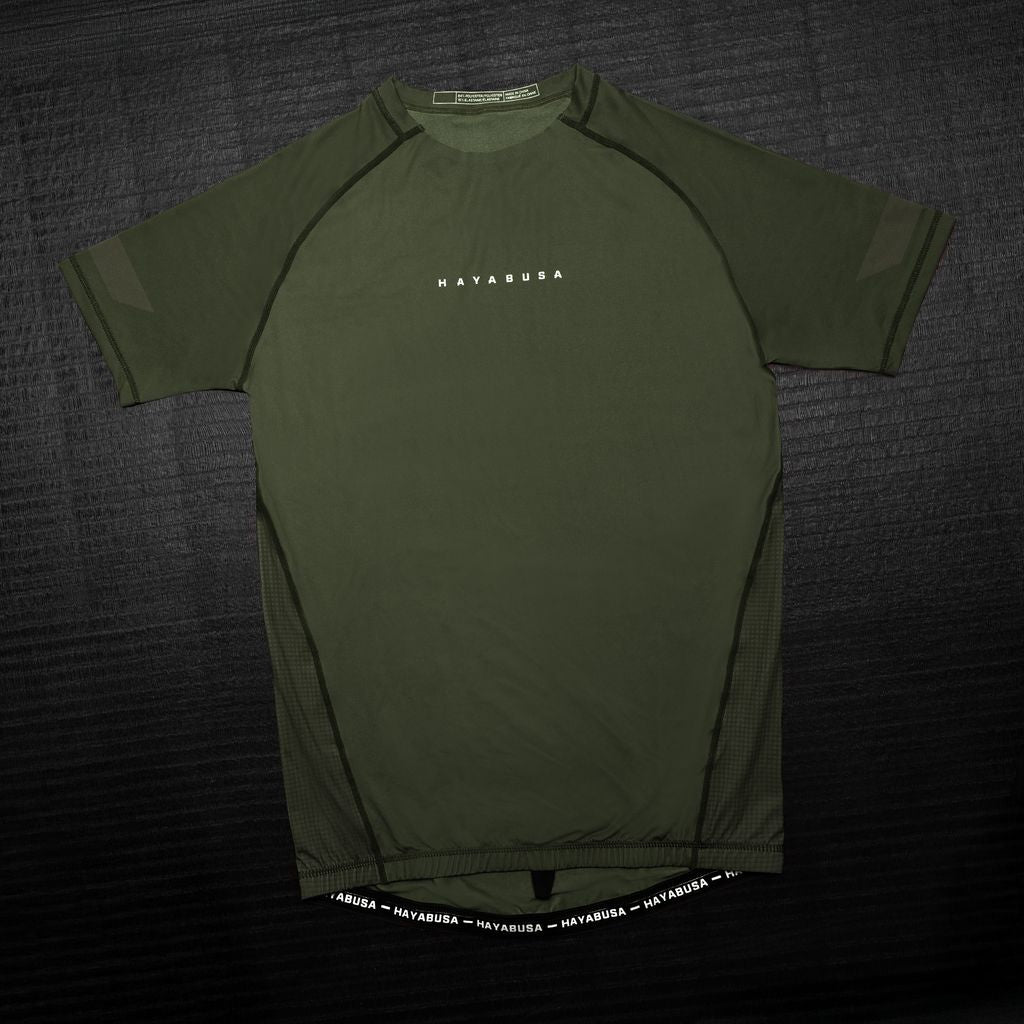 Hayabusa Core Short Sleeve Rashguard voor heren - Donkergroen