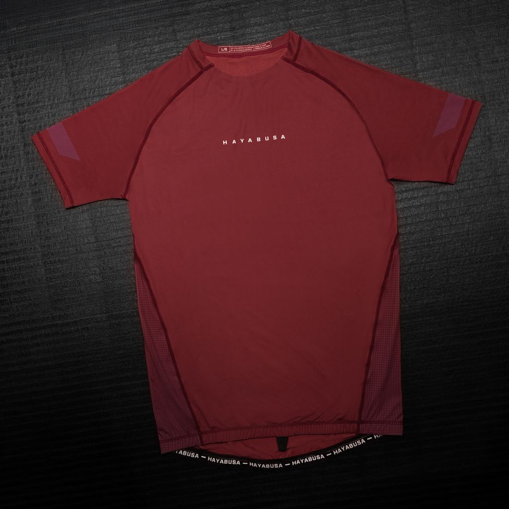 Hayabusa Core Short Sleeve Rashguard voor heren - Donkerrood