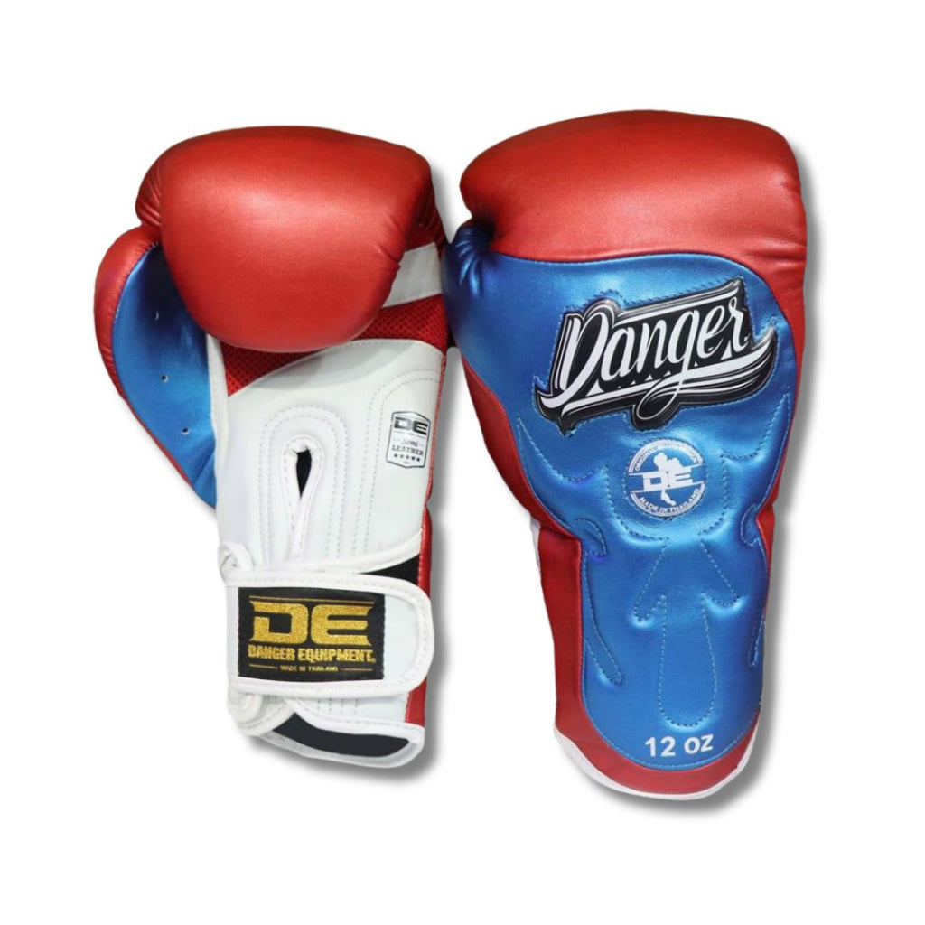 Danger Ultimate Fighter American Hero Bokshandschoenen - Semi-leer - Rood /Wit/Blauw