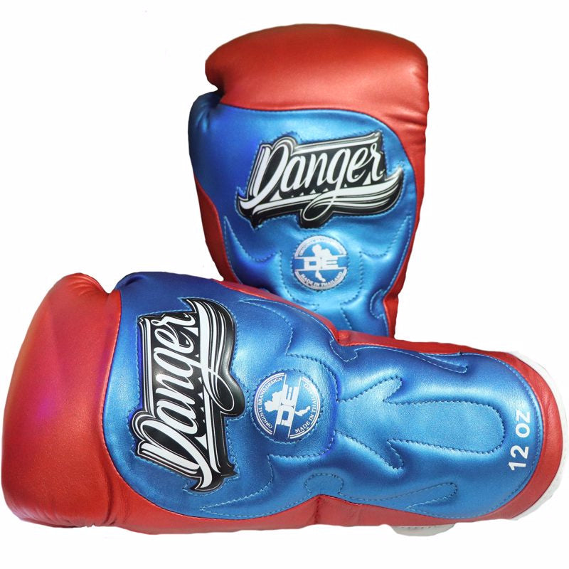 Danger Ultimate Fighter American Hero Bokshandschoenen - Semi-leer - Rood /Wit/Blauw