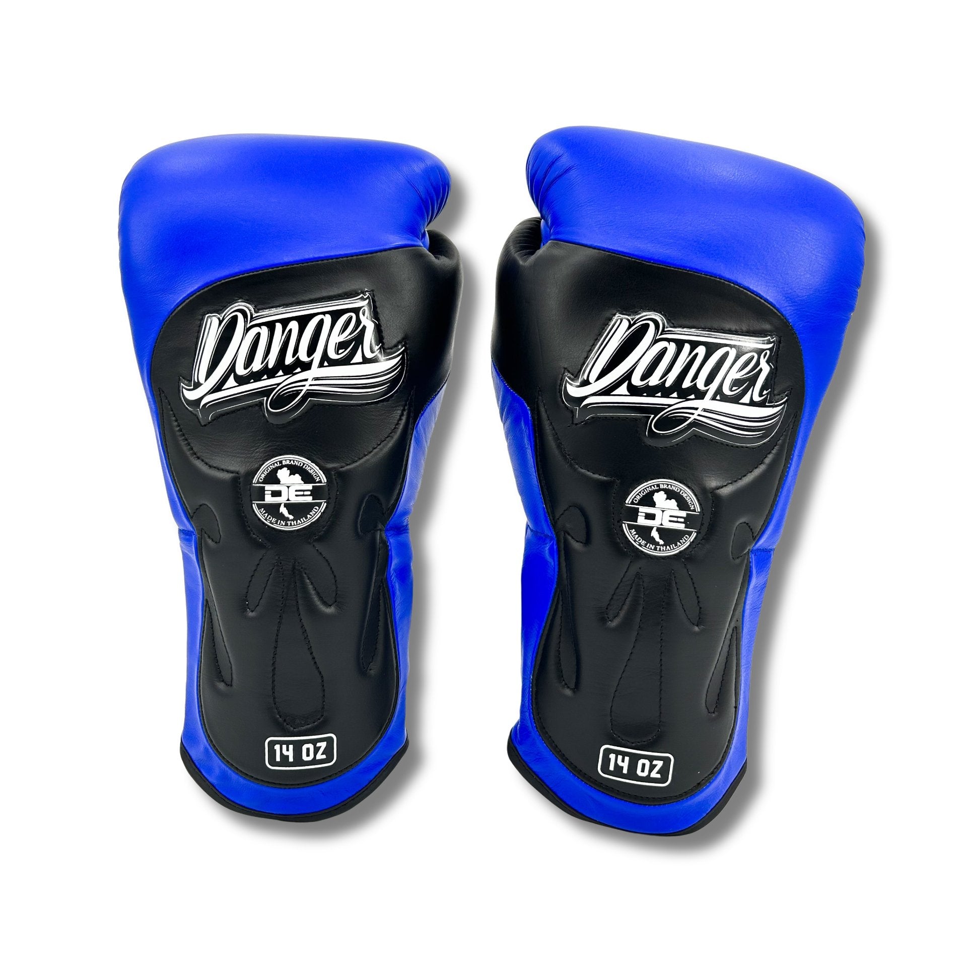 Danger Ultimate Fighter Bokshandschoenen - Echt Leer - Blauw/Zwart