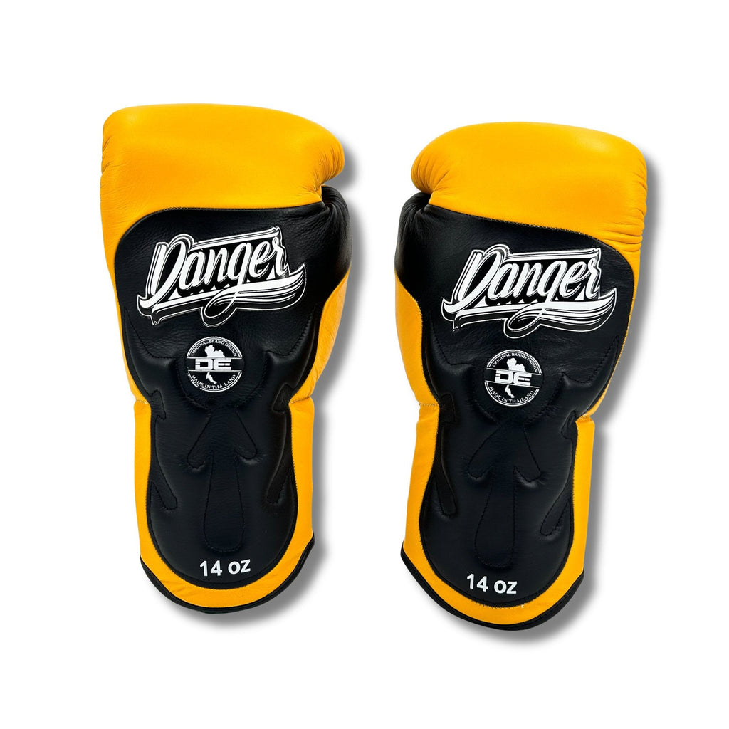 Danger Ultimate Fighter Bokshandschoenen - Echt Leer - Geel/Zwart