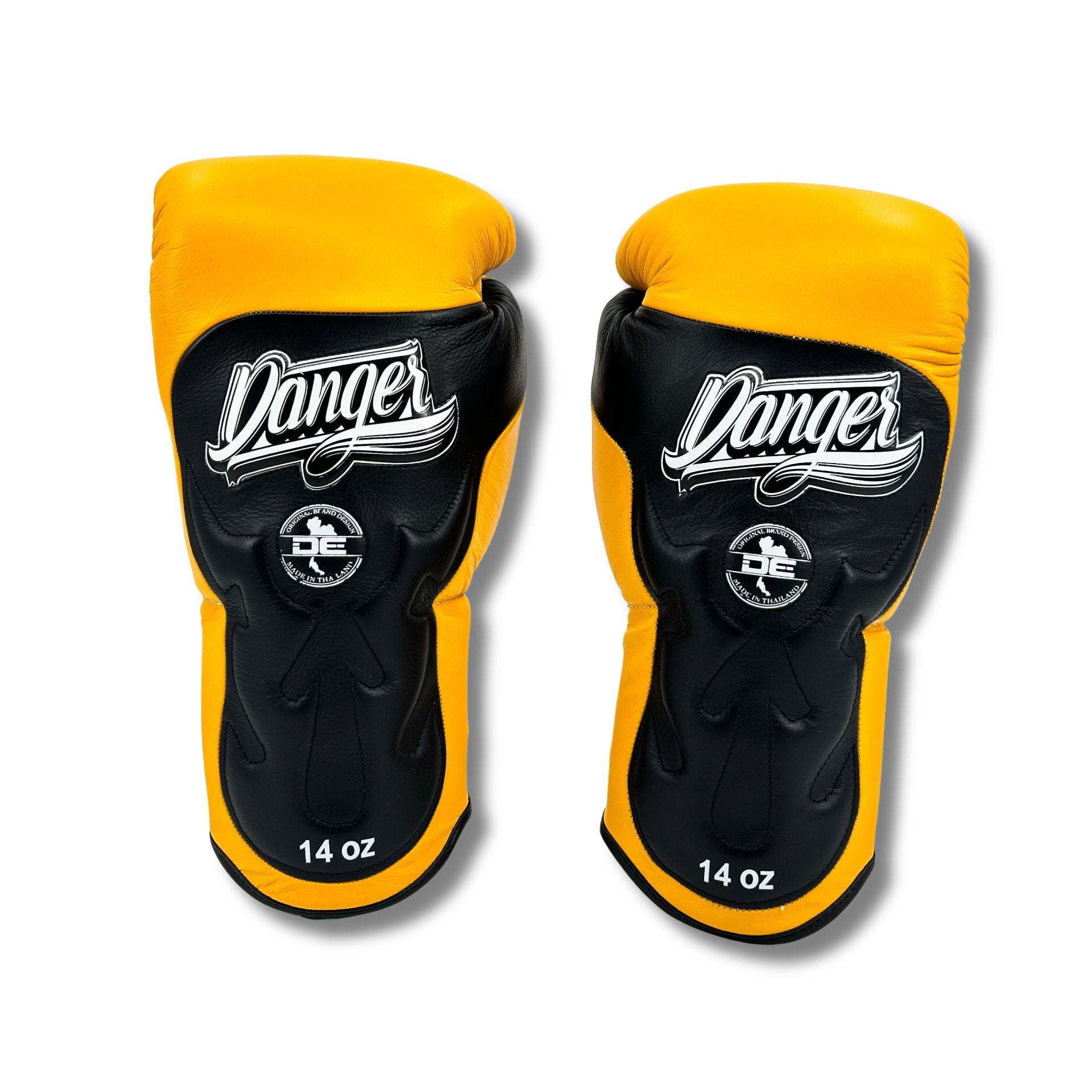 Danger Ultimate Fighter Bokshandschoenen - Echt Leer - Geel/Zwart