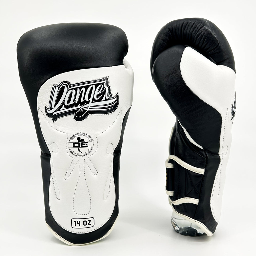 Danger Ultimate Fighter Bokshandschoenen - Echt Leer - Zwart/Wit