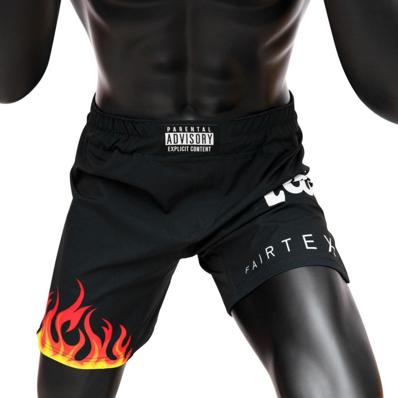 Fairtex AB12 Burn Board Shorts - MMA Shorts - Zwart/Oranje/Geel