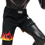 Fairtex AB12 Burn Board Shorts - MMA Shorts - Zwart/Oranje/Geel