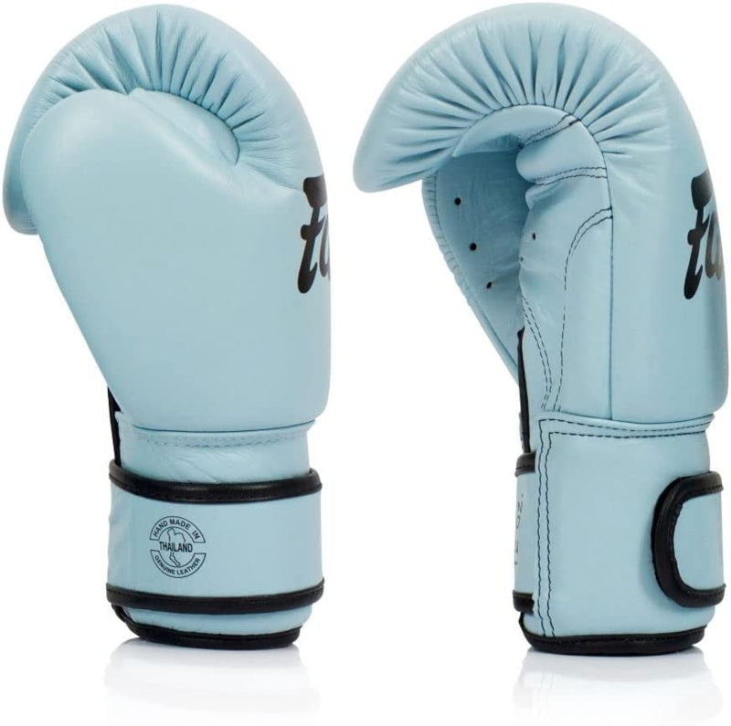 Fairtex BGV20 Genuine Leather Bokshandschoenen - echt leer - Pastel Blauw