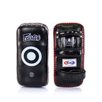 Fairtex KPLS2 Superior Curved Kicks Pads - Leer - zwart