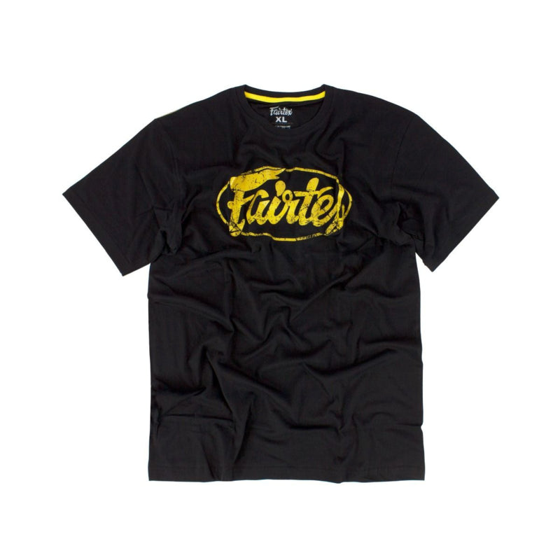 Fairtex TST148 Logo T-Shirt - Zwart - opdruk Goud