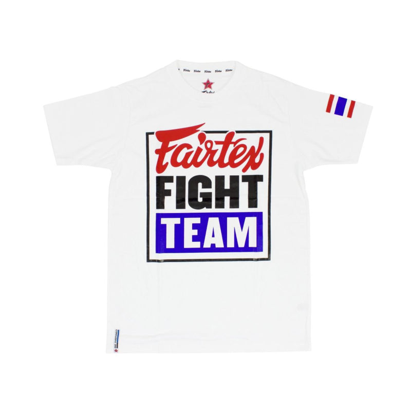 Fairtex - TST51 - Fight Team T-Shirt - Wit - opdruk Rood/Zwart/Blauw