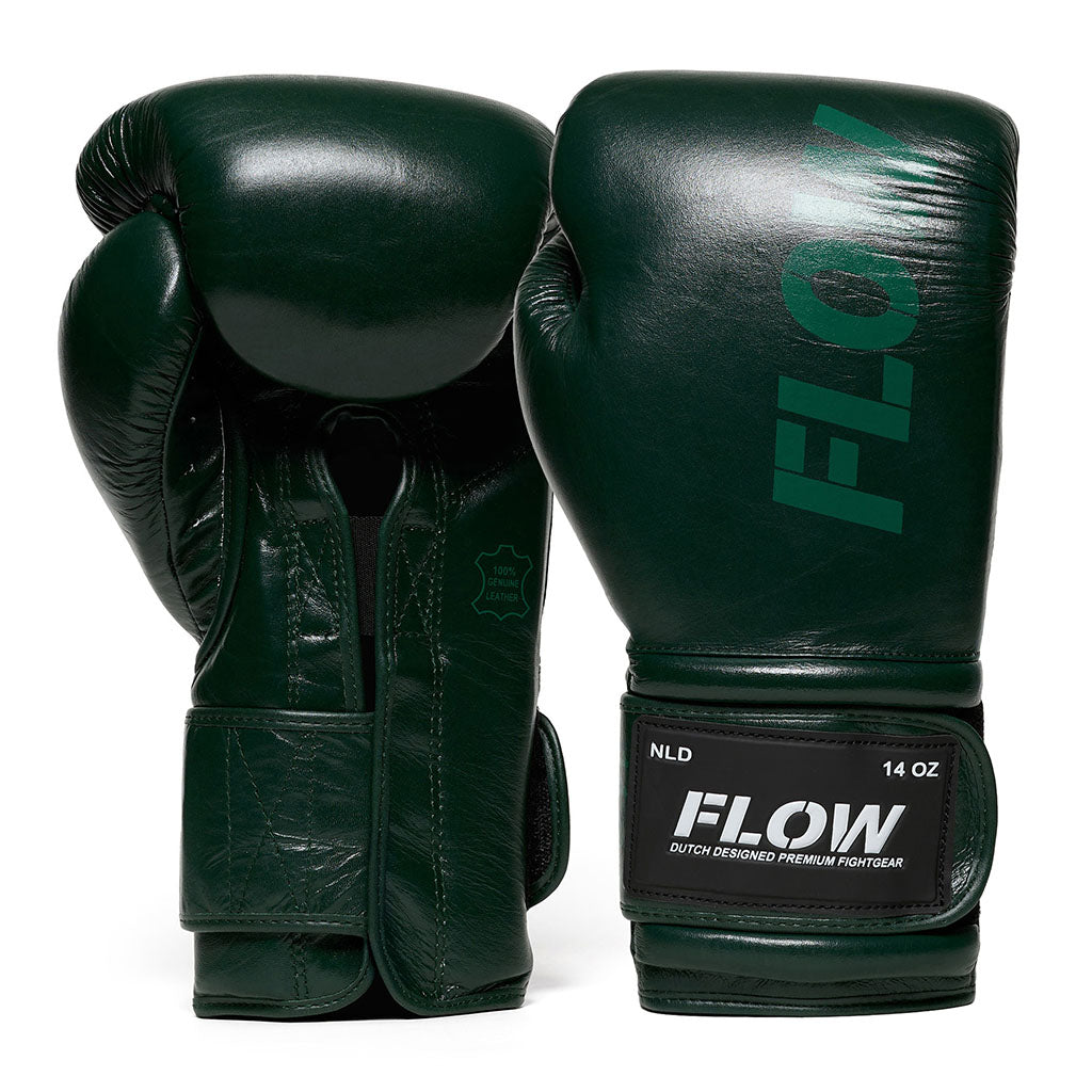 Flow - Challenge Bokshandschoenen - Echt Leer - Donkergroen