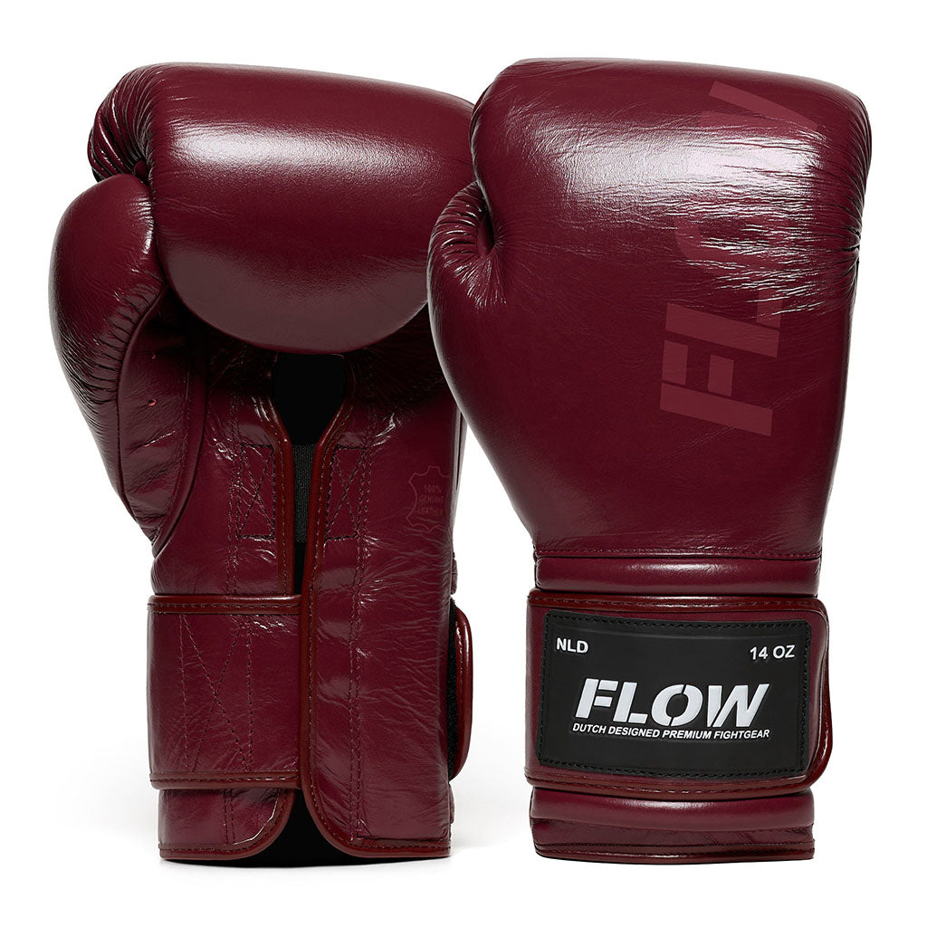 Flow - Challenge Bokshandschoenen - Echt Leer - Donkerrood