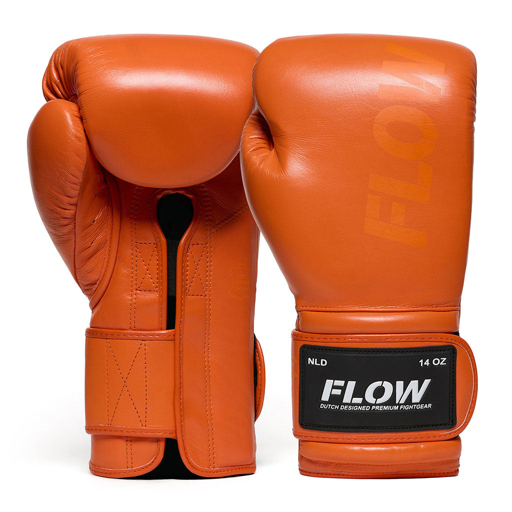 Flow - Challenge Bokshandschoenen - Echt Leer - Oranje is