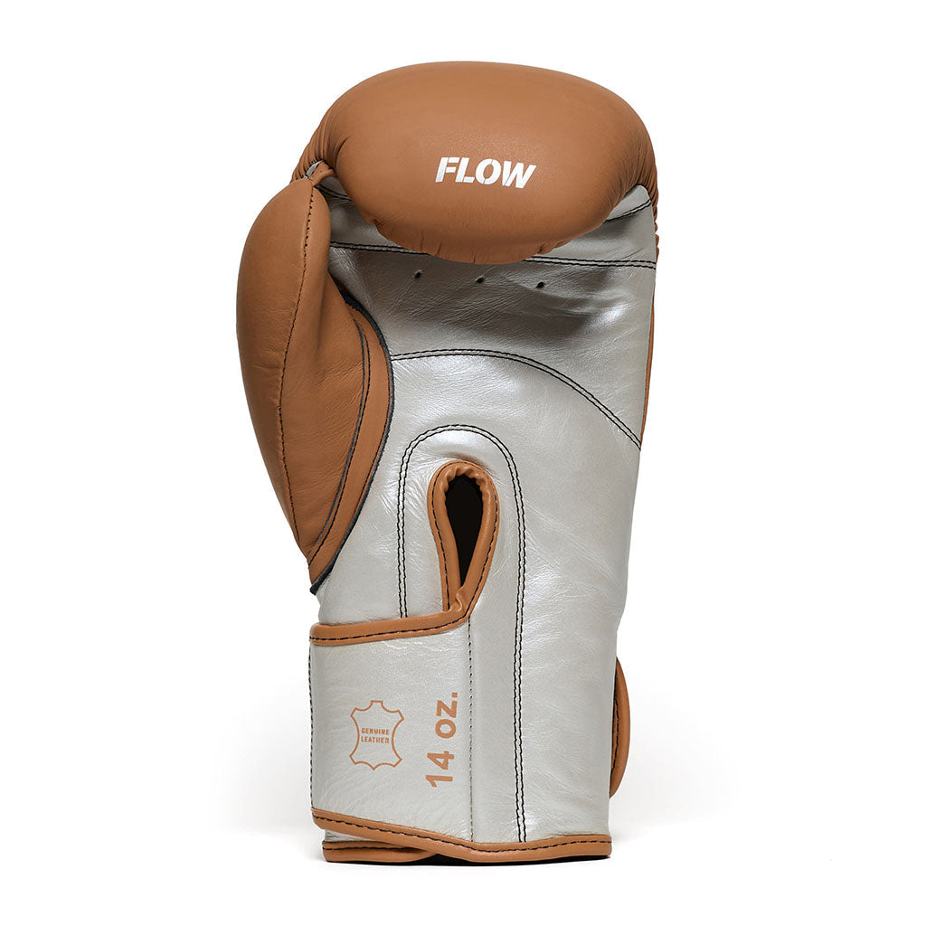 Flow Progress Bokshandschoenen - mat Bruin/Zilver runderleer