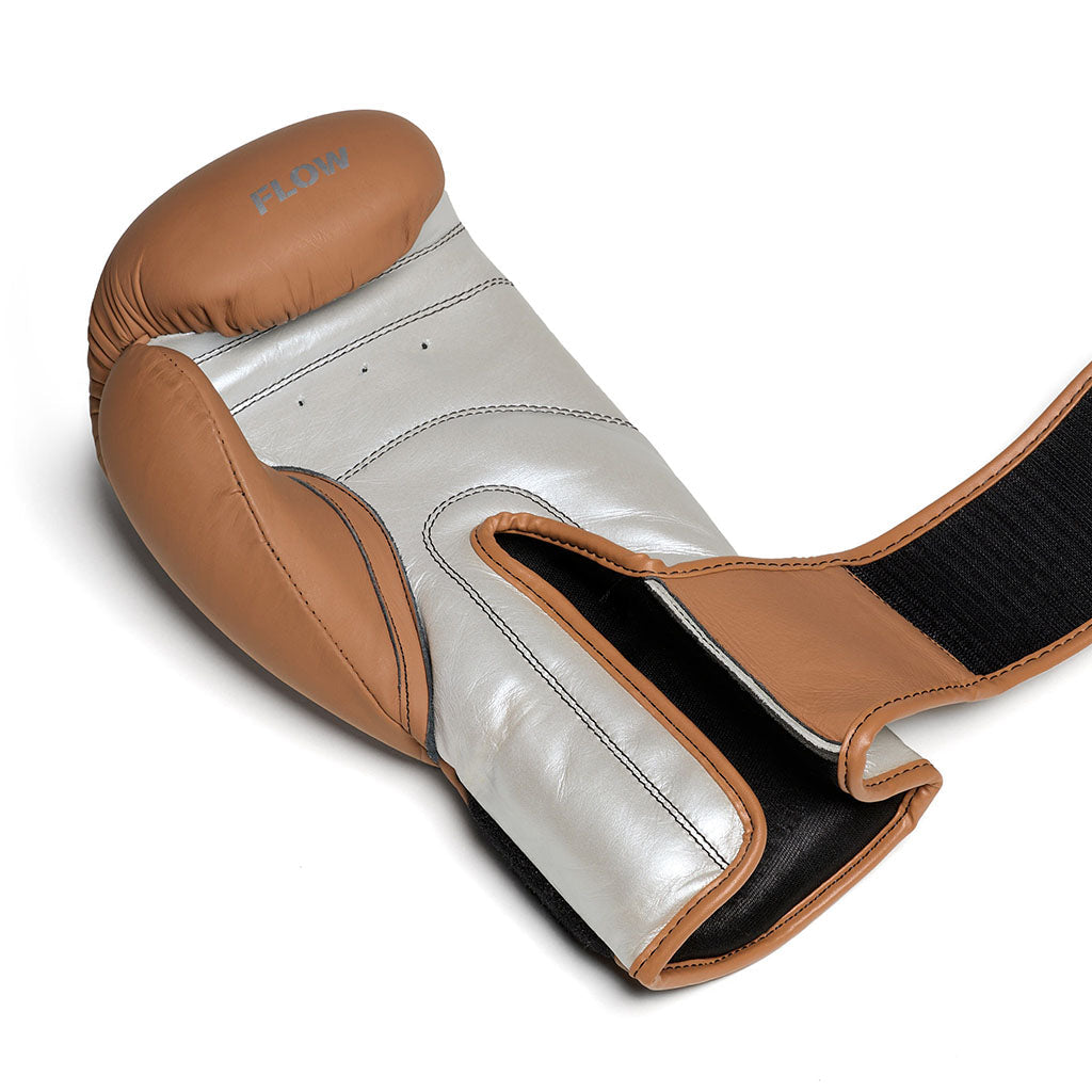 Flow Progress Bokshandschoenen - mat Bruin/Zilver runderleer