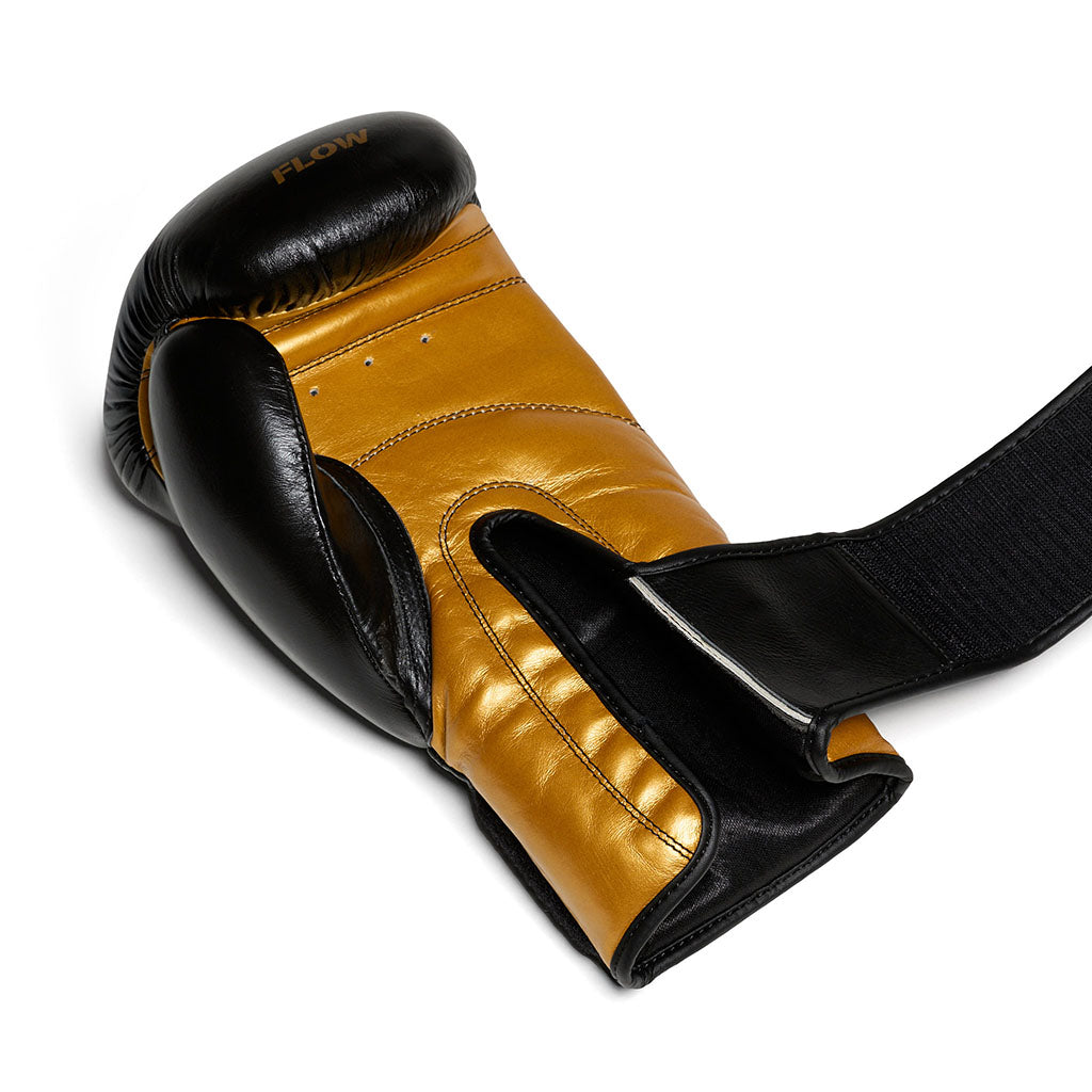 Flow Progress Bokshandschoenen - Zwart/Goud runderleer