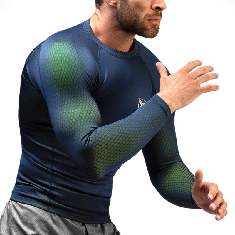 Hayabusa Fusion Long Sleeve Rashguard - Blauw/Groen