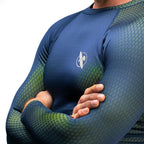 Hayabusa Fusion Long Sleeve Rashguard - Blauw/Groen