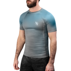 Hayabusa Fusion Short Sleeve Rashguard - Grijs / Aquablauw