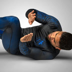 Hayabusa Geo Long Sleeve Rashguard - Zwart / Blauw