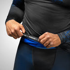 Hayabusa Geo Long Sleeve Rashguard - Zwart / Blauw