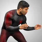 Hayabusa Geo Long Sleeve Rashguard - Zwart / Rood