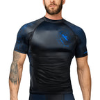 Hayabusa Geo Short Sleeve Rashguard - Zwart / Blauw