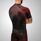 Hayabusa Geo Short Sleeve Rashguard - Zwart / Rood
