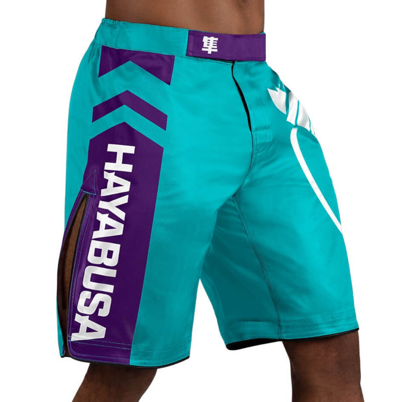 Hayabusa Icon Fight Shorts - Teal / Wit