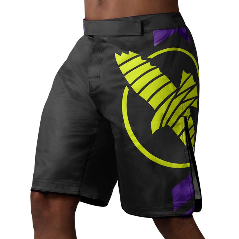 Hayabusa Icon Fight Shorts - Zwart / Neon