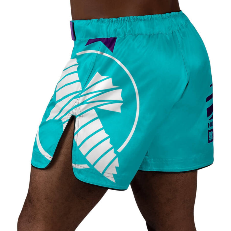 Hayabusa Icon Mid-Length Fight Shorts - Teal / Wit