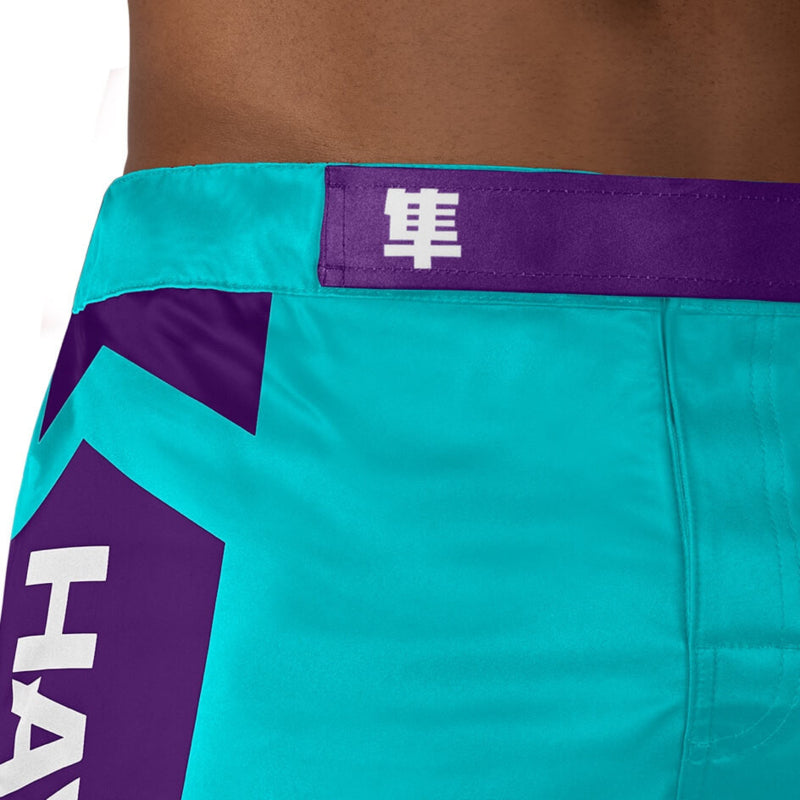Hayabusa Icon Mid-Length Fight Shorts - Teal / Wit