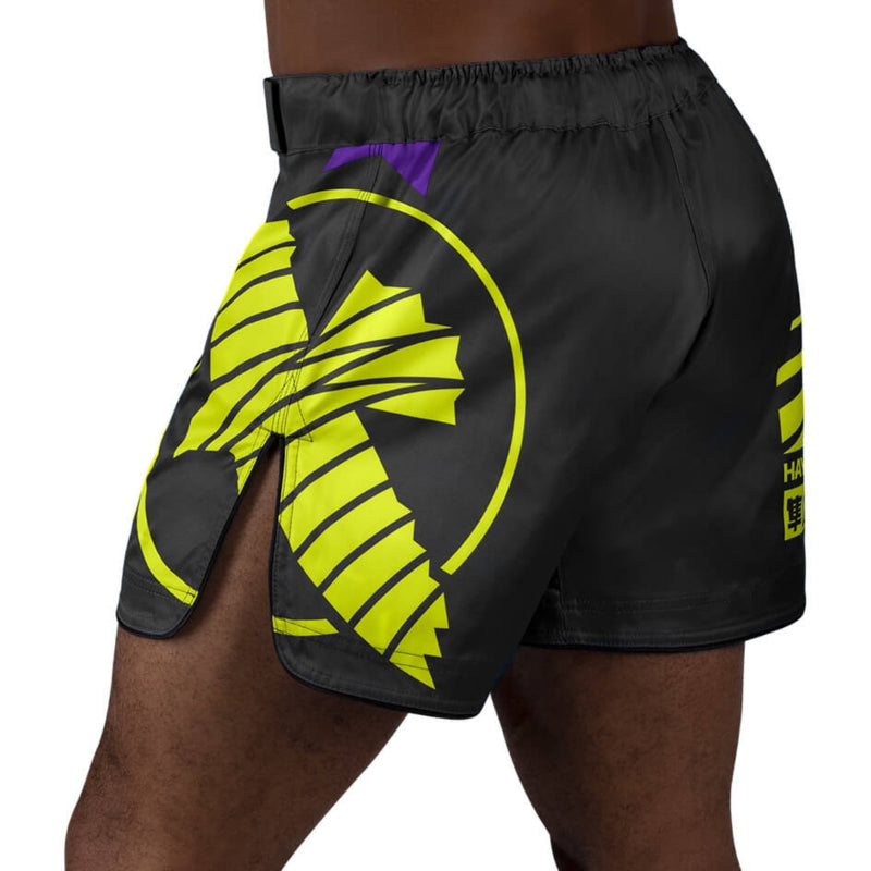 Hayabusa Icon Mid-Length Fight Shorts - Zwart / Neon