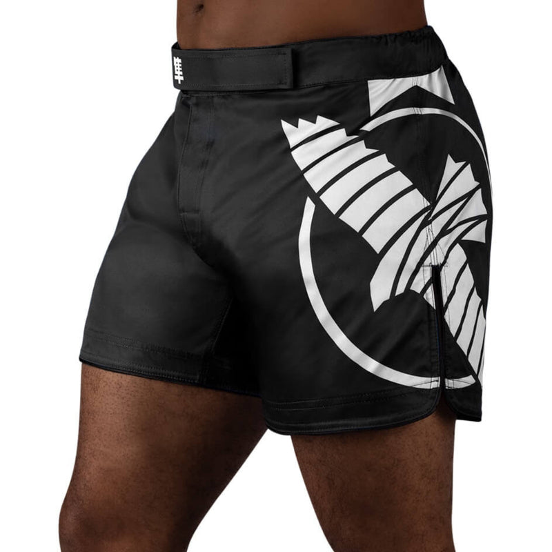 Hayabusa Icon Mid-Length Fight Shorts - Zwart / Wit