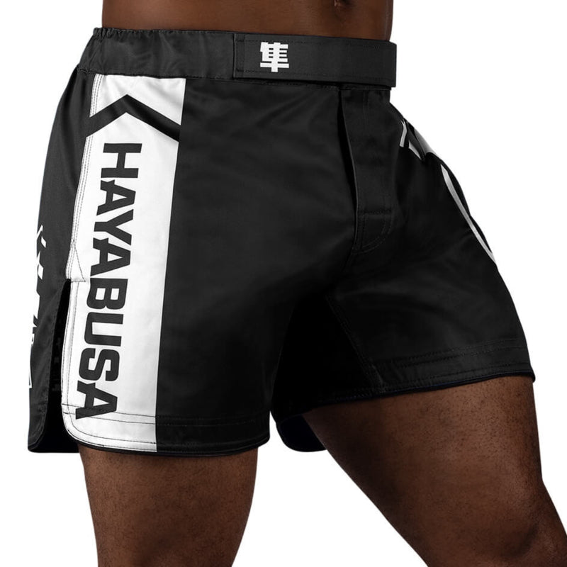 Hayabusa Icon Mid-Length Fight Shorts - Zwart / Wit