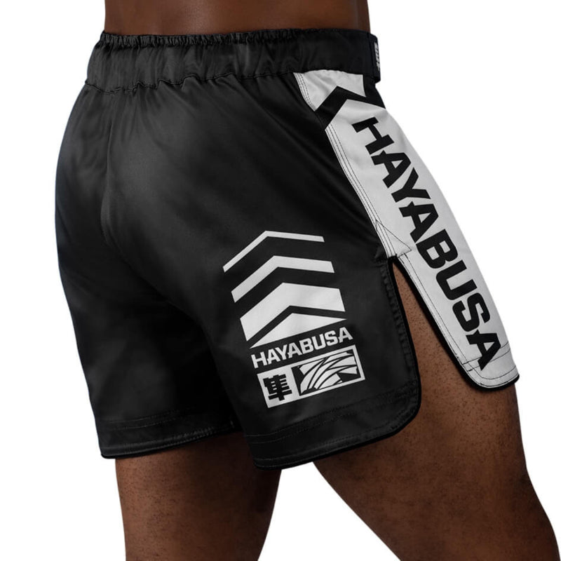 Hayabusa Icon Mid-Length Fight Shorts - Zwart / Wit