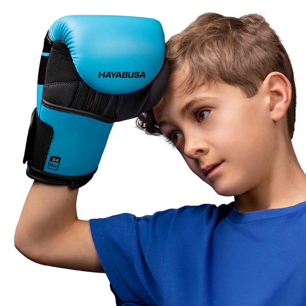 Hayabusa S4 Jeugd Bokshandschoenen - Cyaanblauw