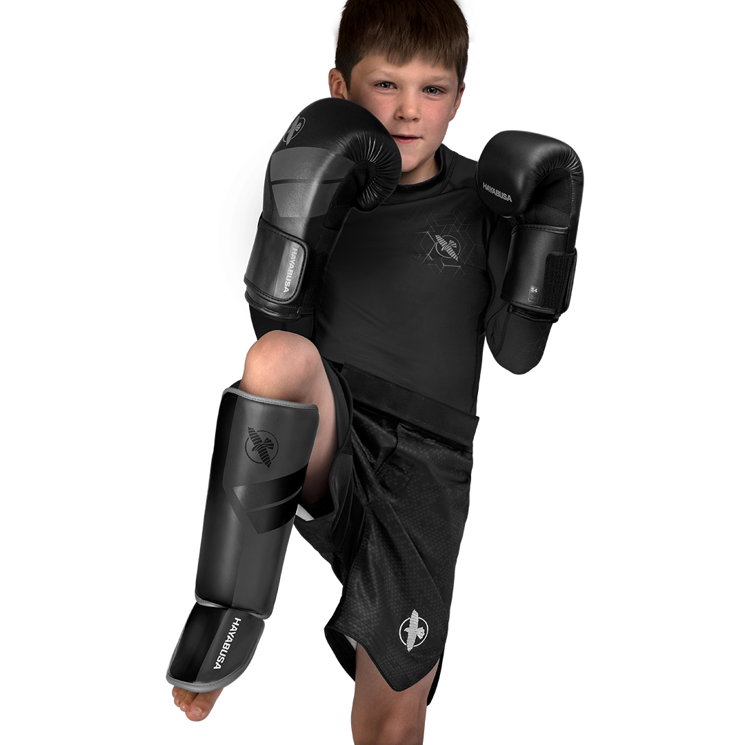 Hayabusa S4 Jeugd-scheenbeschermers - Charcoal grijs