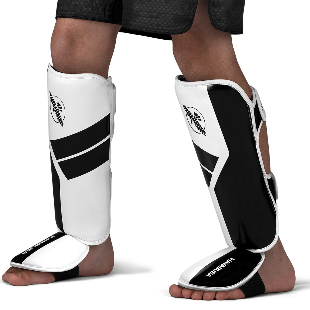 Hayabusa S4 Jeugd-scheenbeschermers - Wit