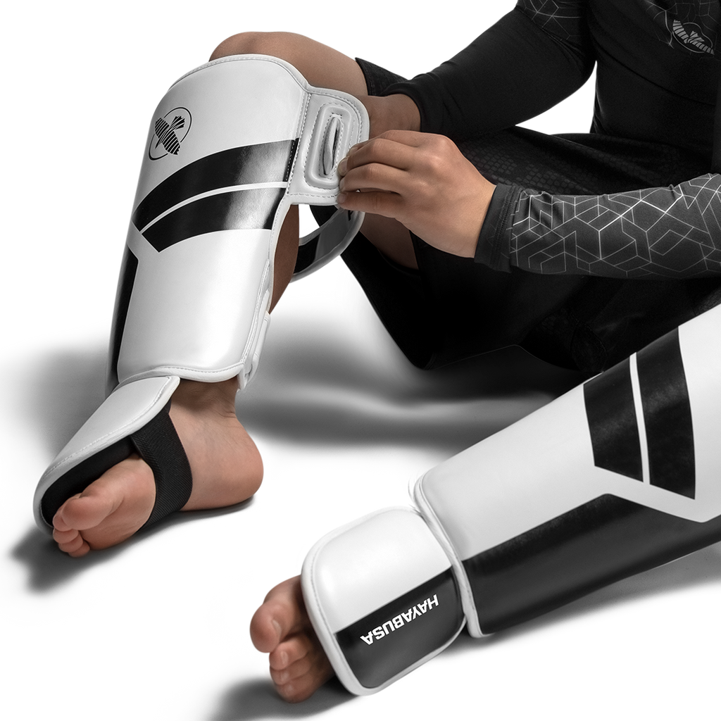 Hayabusa S4 Jeugd-scheenbeschermers - Wit
