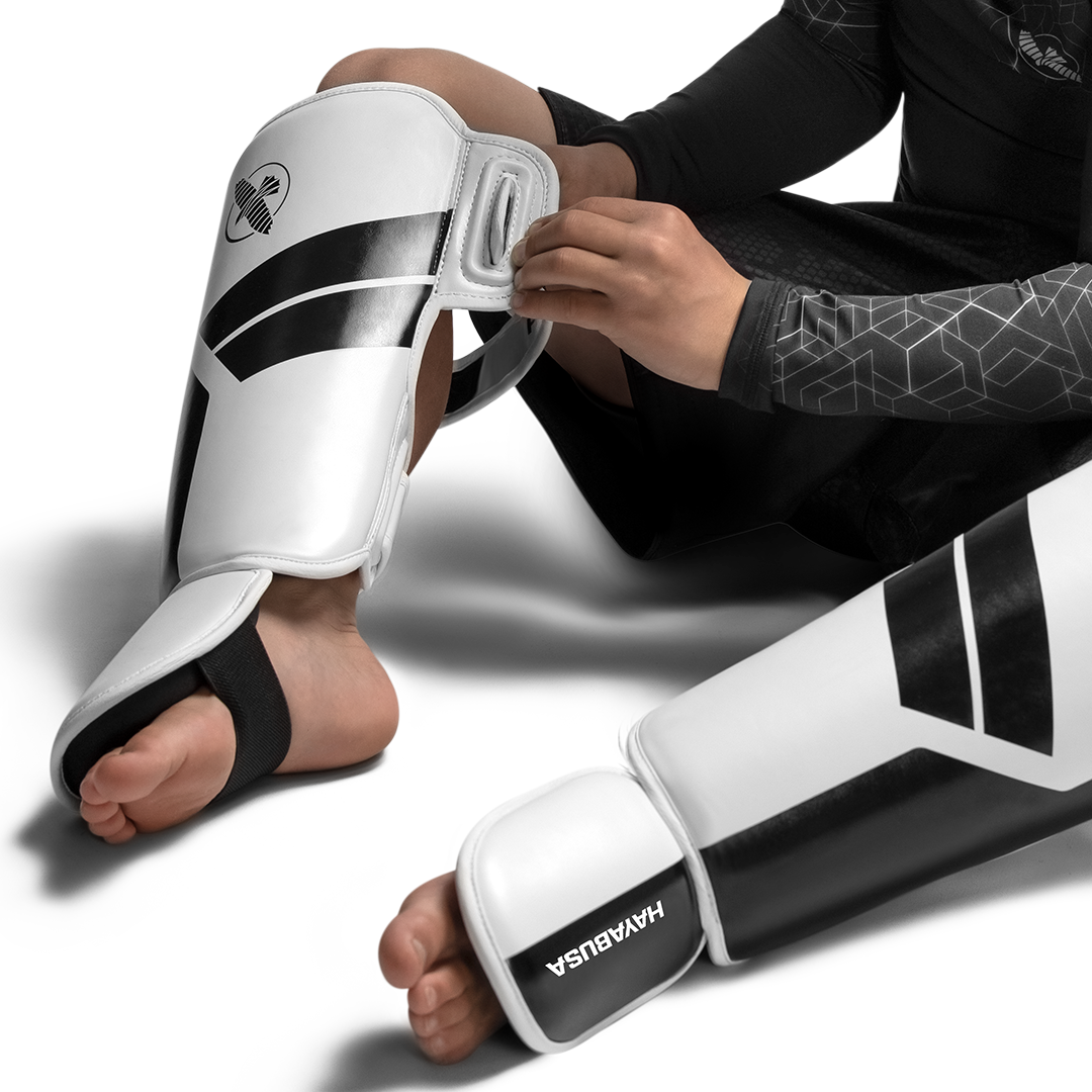 Hayabusa S4 Jeugd-scheenbeschermers - Wit