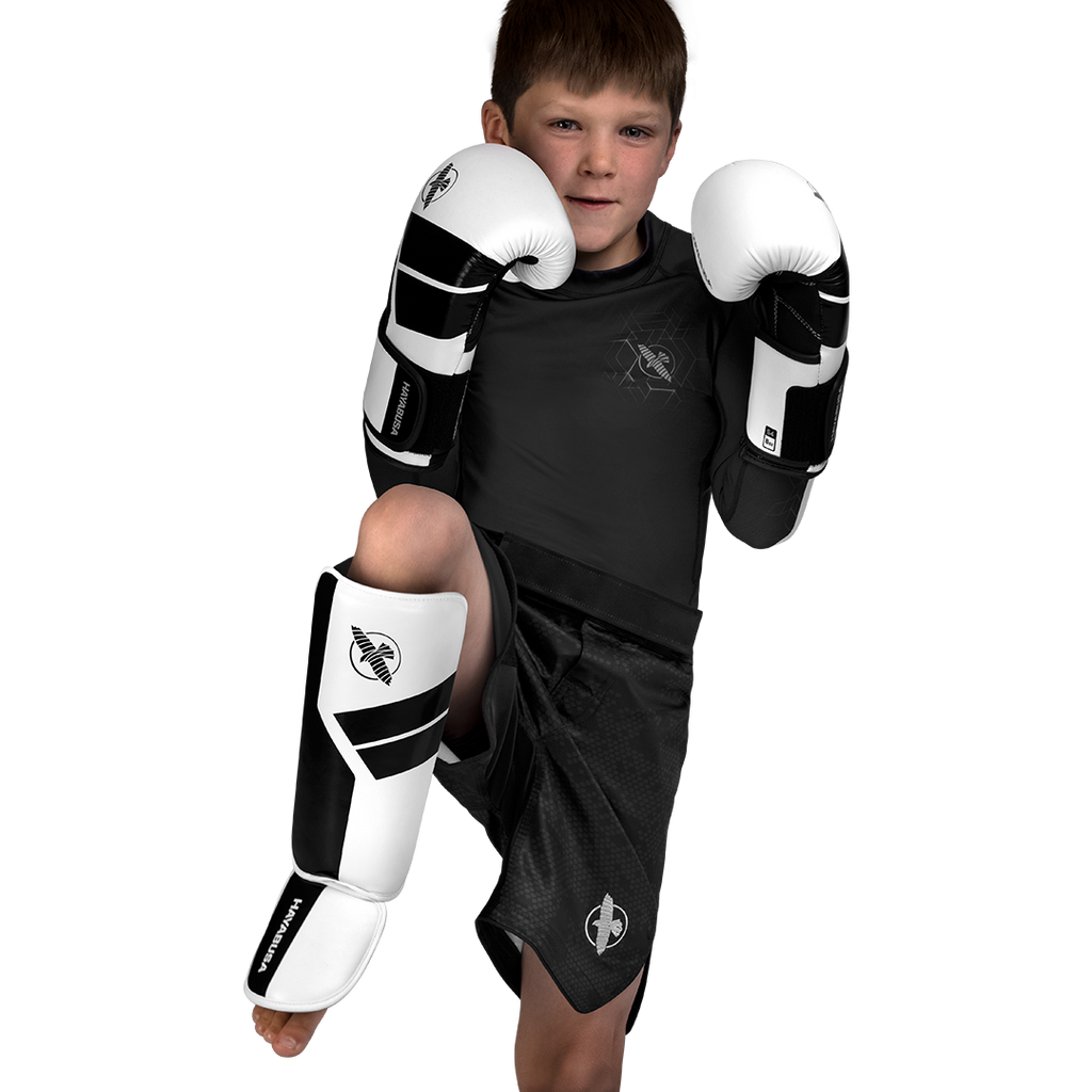 Hayabusa S4 Jeugd-scheenbeschermers - Wit