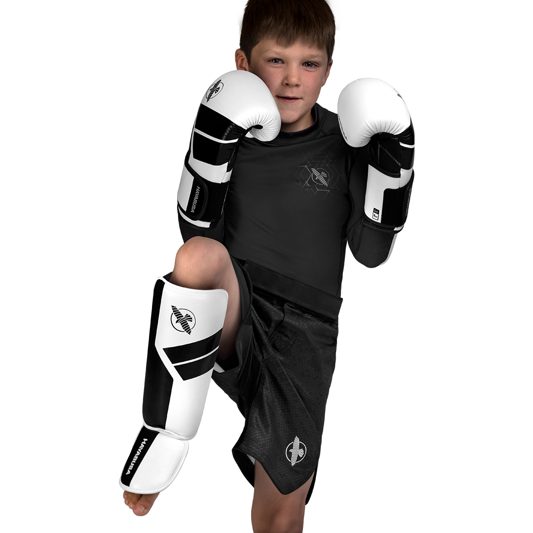 Hayabusa S4 Jeugd-scheenbeschermers - Wit
