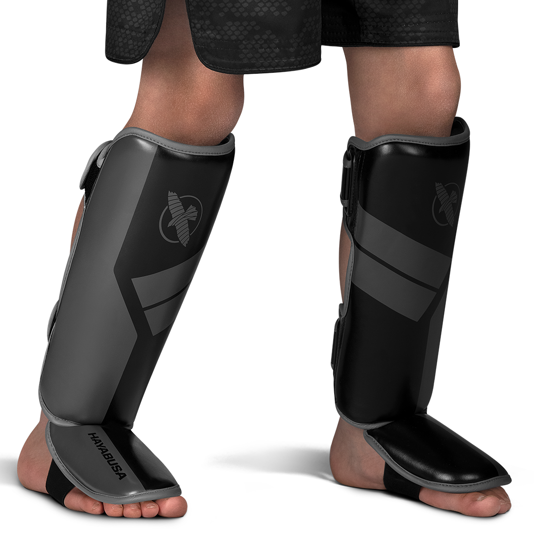 Hayabusa S4 Jeugd-scheenbeschermers - Zwart